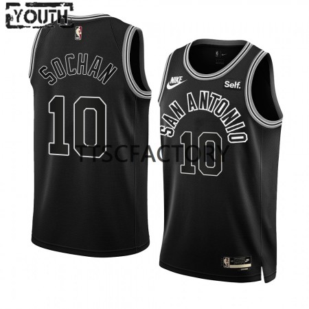Kinder NBA San Antonio Spurs Trikot Jeremy Sochan 10 Nike 2022-23 Classic Edition Schwarz Swingman